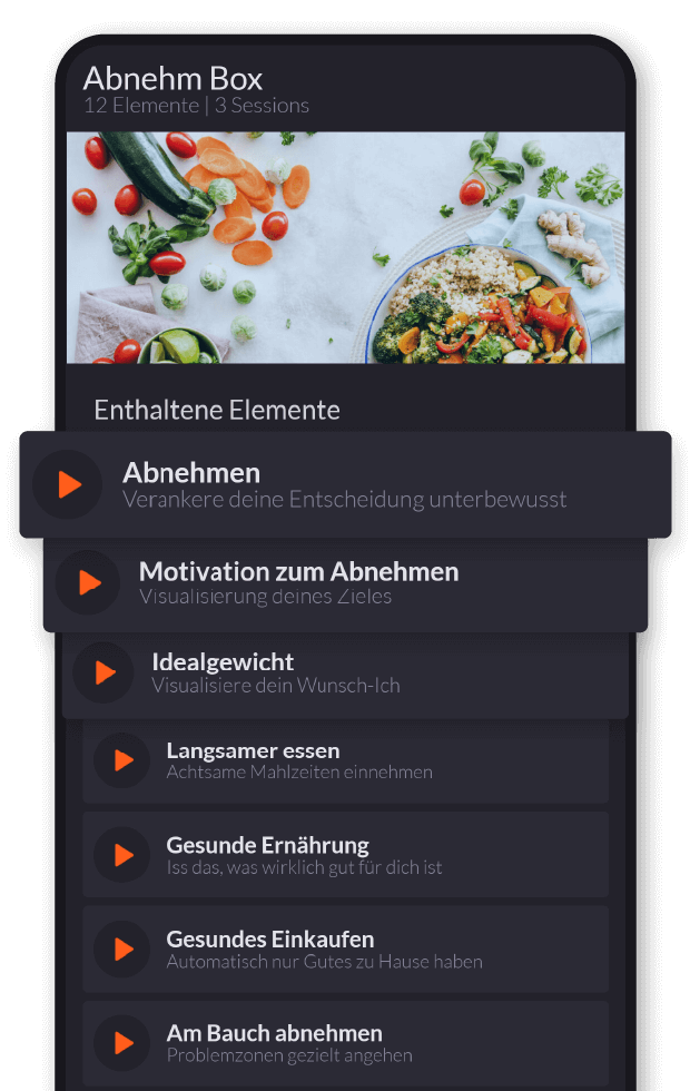 Ein Smartphone auf dem der Inhalt der Abnehm Box zu sehen ist.